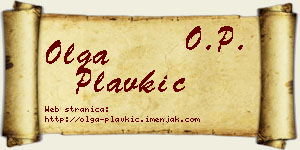 Olga Plavkić vizit kartica